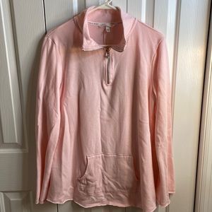 Victoria’s Secret size XL pink half zip sweatshirt w/ pouch pocket heart emblem